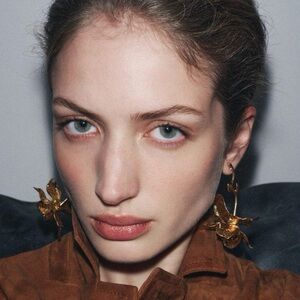 Zara Textured Flower Earrings in Gold Tone